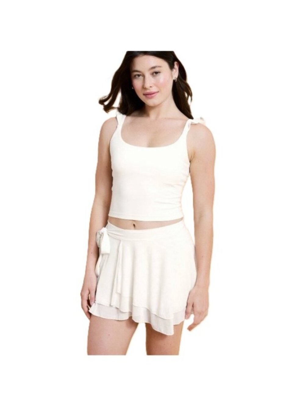 Biogilates Skort Women Small White Wrap Elastic Waist Pockets Casual